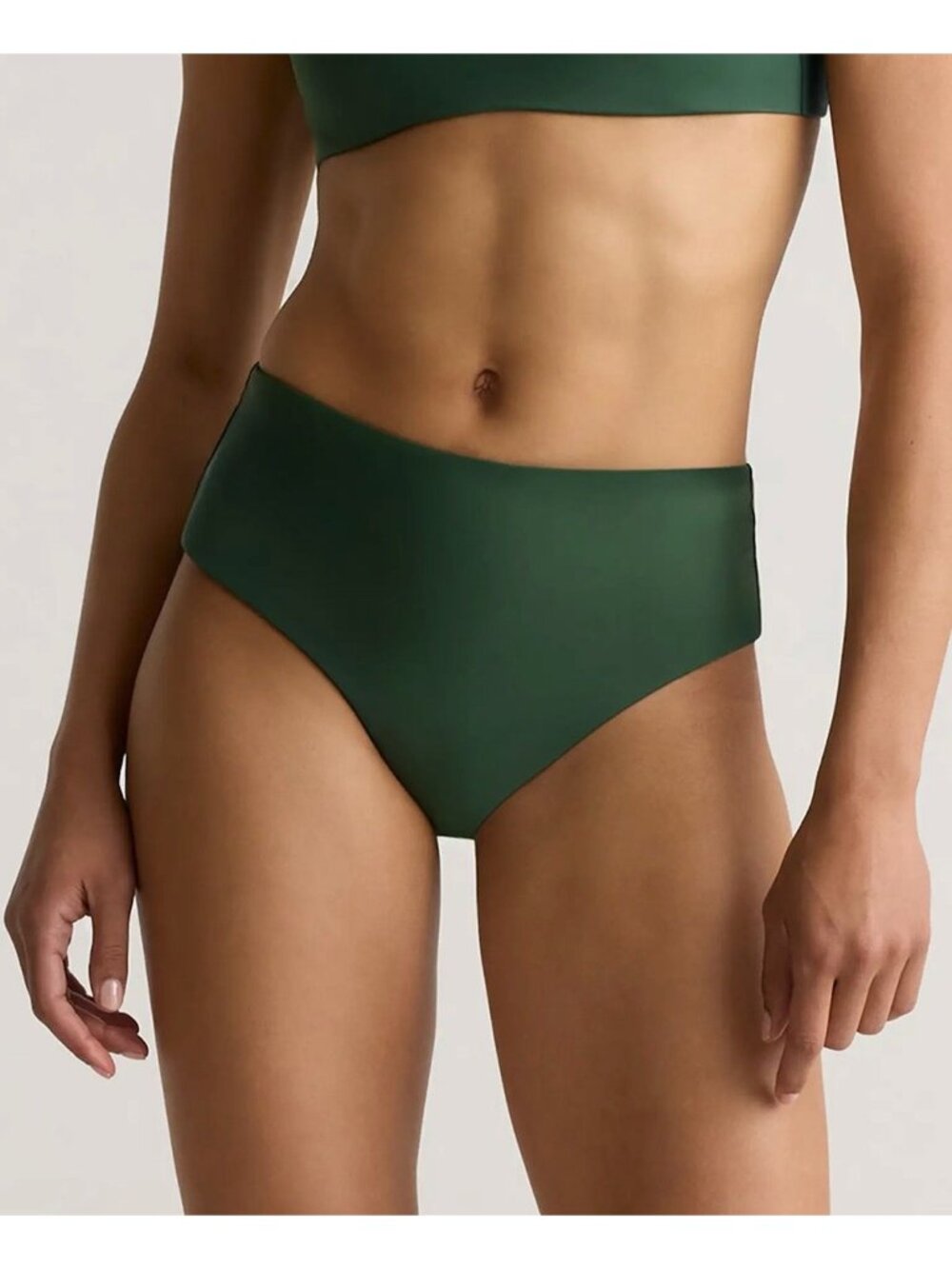NWT Quince Italian High-Rise Bikini Bottom in Palm Green - Size: Medium